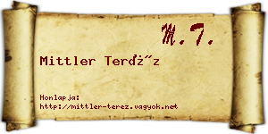 Mittler Teréz névjegykártya